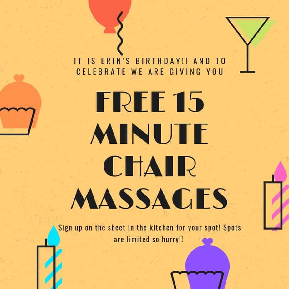 Free Massages Erin S Birthday Members Only Co Hoots
